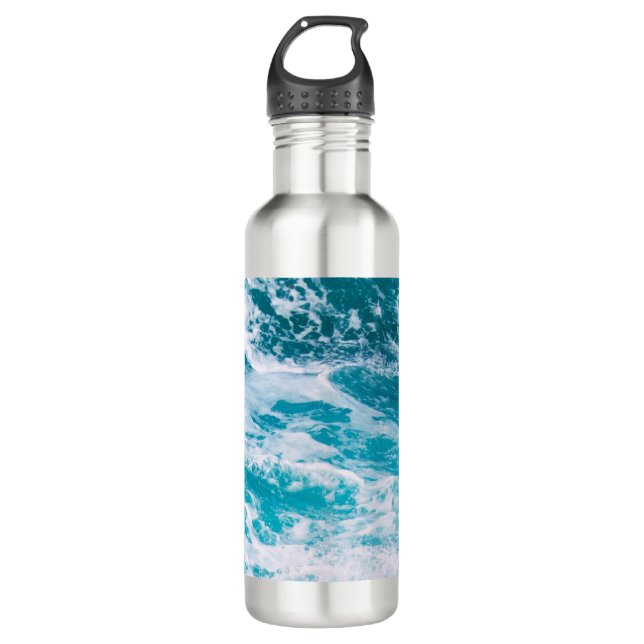Botella De Agua Olas del océano azul (Anverso)