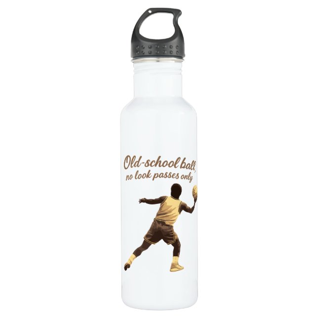 Botella De Agua Old School Ball No Look Pass Silhouette (Anverso)