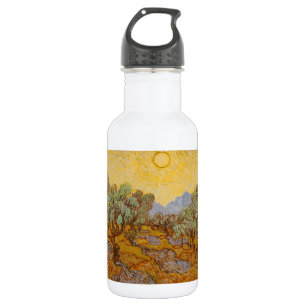 Botella De Agua Olivos de Van Gogh Cielo Sol Amarillo
