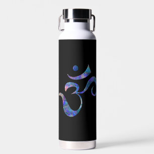 Botella De Agua Om de mármol azul marino