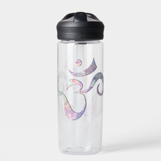 Botella De Agua Om jaspeado rosa (Delante)