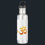 Botella De Agua Om Mantra Yoga Símbolo Oro Sol Relax Fitness<br><div class="desc">Om Mantra Símbolo Yoga Dorado Sol Relax Fitness Meditación Naranja Amarillo Inspirador Asana Elegante Botella de Agua Sunrise.</div>