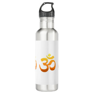 Botella De Agua Om Mantra Yoga Símbolo Oro Sol Relax Fitness