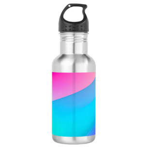 Botella De Agua Ombre acuarela abstracta pastel rosa azul