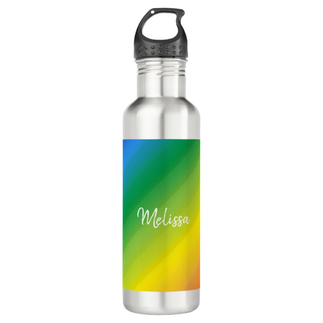 Botella De Agua Ombre Rainbow LGBTQ Orgullo colorido (Anverso)