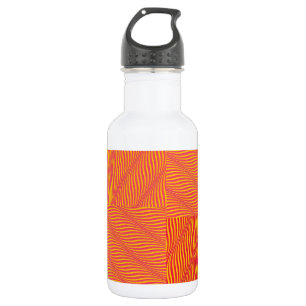 Botella De Agua Ondas del amarillo y del naranja