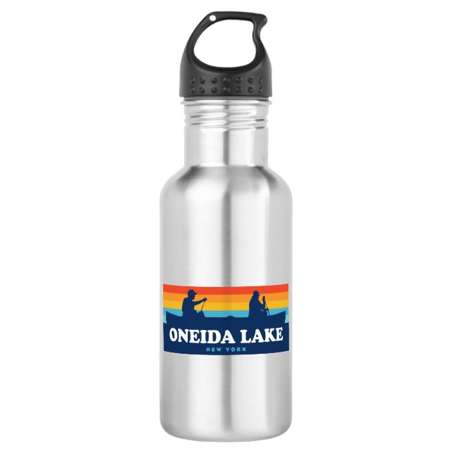 Botella De Agua Oneida Lake New York Canoe (Anverso)