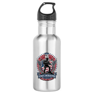 Botella De Agua Operador de Libertad Patriótica Silueta Militar In