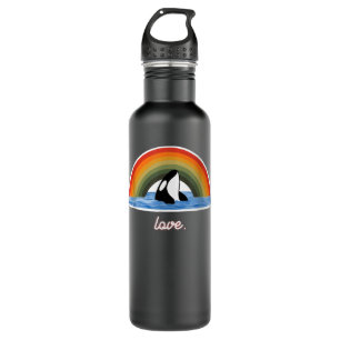 Botella De Agua Orca Killer Whats Rainbow Retro Love