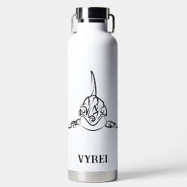 Botella De Agua Orca tribal negra y blanca