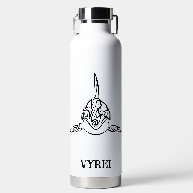 Botella De Agua Orca tribal negra y blanca (Delantero)