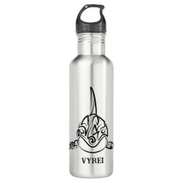 Botella De Agua Orca tribal negra y blanca