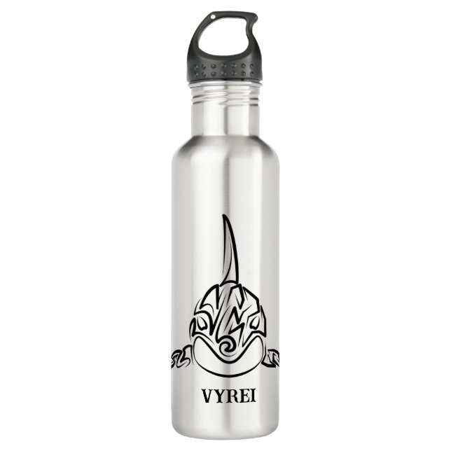 Botella De Agua Orca tribal negra y blanca (Anverso)