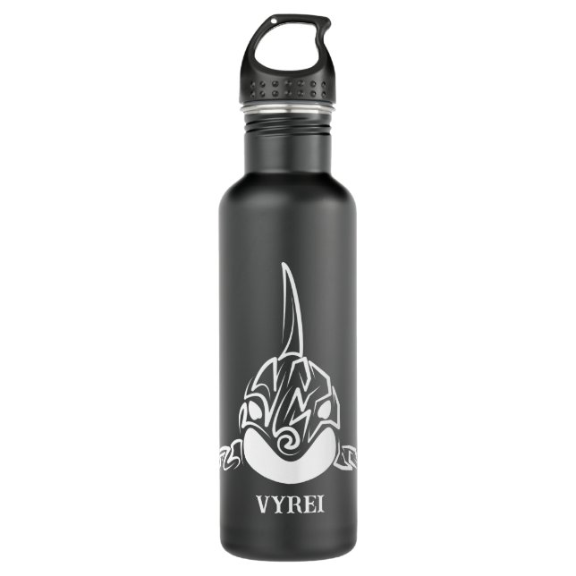Botella De Agua Orca tribal negra y blanca (Anverso)