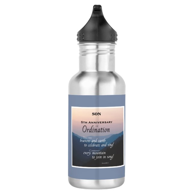 Botella De Agua Ordenanza del personalizar, 5° Aniversario (Derecha)