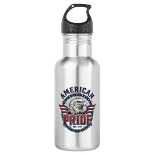 Botella De Agua Orgullo Americano Águila Diseño Patriótico Vintage