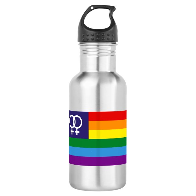Botella De Agua Orgullo Arcoíris Doble Venus Lesbiana (Anverso)