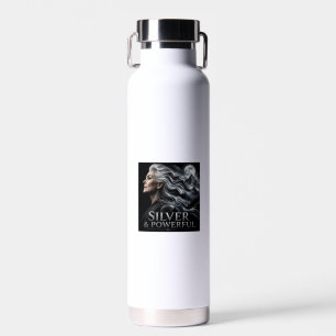 Botella De Agua Orgullo de cabello gris plateado y poderoso Herman
