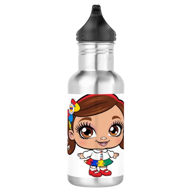 Botella De Agua "Orgullo del autismo: El alegre júbilo de una niña (Derecha)