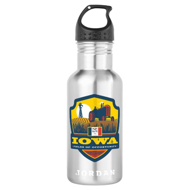 Botella De Agua Orgullo del Estado | Iowa (Anverso)