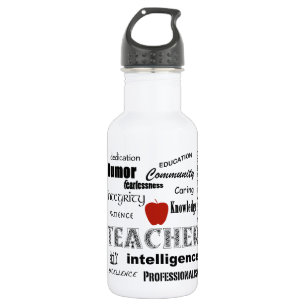 Botella De Agua Orgullo del profesor + Apple rojo