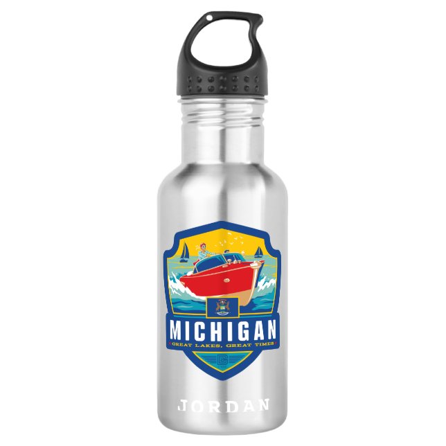 Botella De Agua Orgullo el | Michigan del estado (Anverso)
