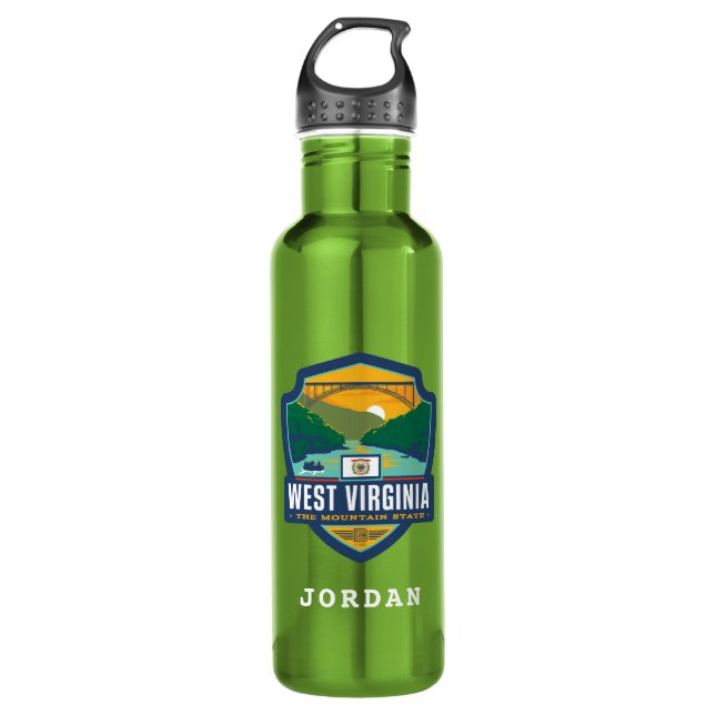 Botella De Agua Orgullo el | Virginia Occidental del estado (Anverso)