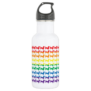 Botella De Agua Orgullo gay Arcoiris Dachshunds
