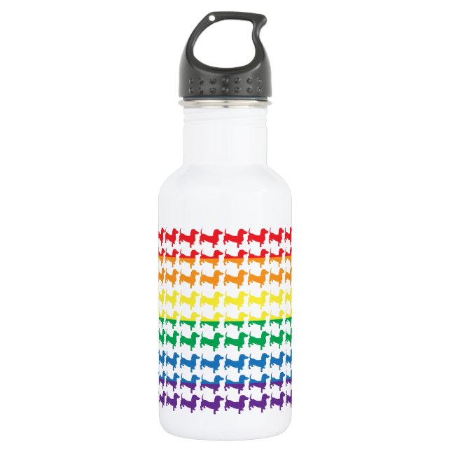 Botella De Agua Orgullo gay Arcoiris Dachshunds (Anverso)