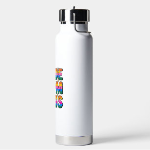Botella De Agua Orgullo Mamá Abrazos Vintage Arcoíris Diseño Vecto