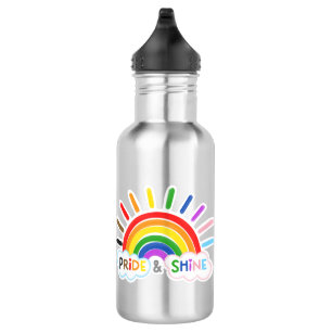 Botella De Agua Orgullo y brillo LGBTQ+ Rainbow Sunrise Feliz