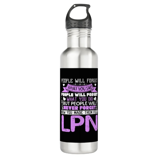 Botella De Agua Orgullosa camiseta de enfermera de LPN (Anverso)