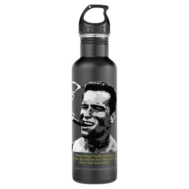 Botella De Agua Orgullosa cita de Arnold Schwarzenegger (Anverso)