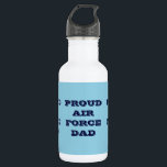 Botella De Agua Orgullosa Fuerza Aérea Papá<br><div class="desc">Orgullosa Fuerza Aérea Papá</div>