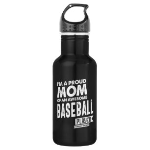 Botella De Agua Orgullosa Mamá de un impío jugador de béisbol