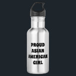 Botella De Agua Orgulloso Chica asiático-americano,<br><div class="desc">Orgulloso Chica asiático americano,  botella de agua de acero inoxidable</div>