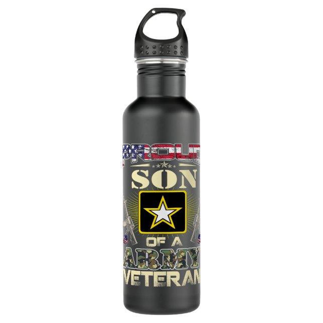 Botella De Agua Orgulloso Hijo De Ejército Veterano Regalos De La  (Anverso)