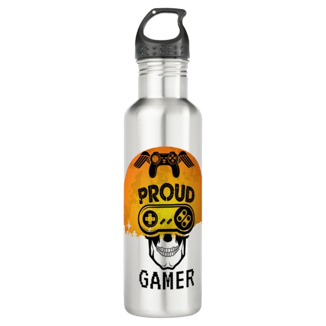 BOTELLA DE AGUA ORGULLOSO JUEGO - HALLOWEING GAMING NERD (Anverso)