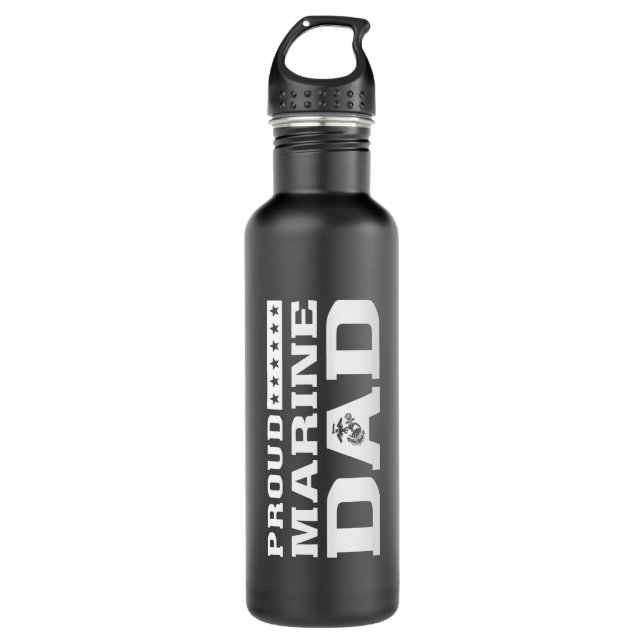Botella De Agua Orgulloso Marine Dad (Anverso)