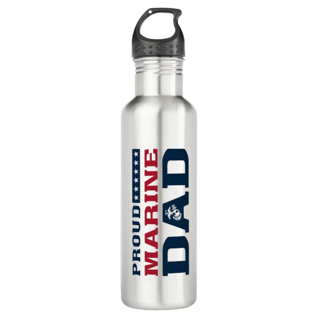 Botella De Agua Orgulloso Marine Dad (Anverso)