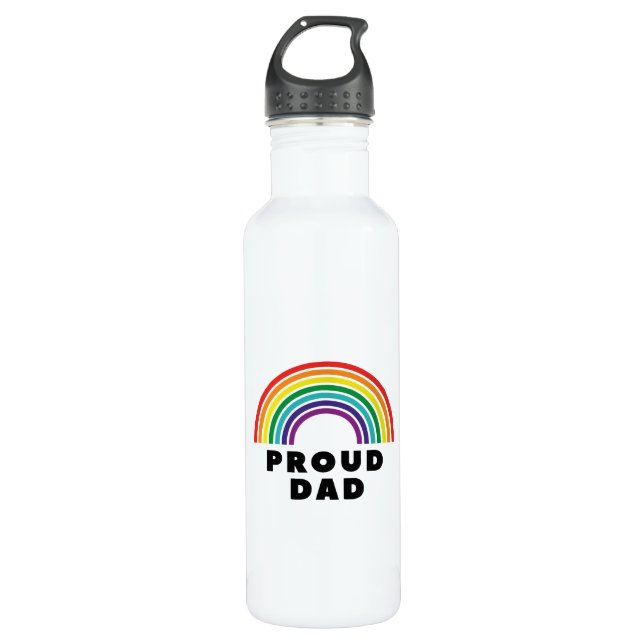 Botella De Agua Orgulloso padre arcoiris (Anverso)