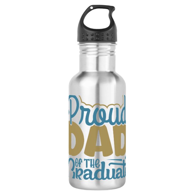 Botella De Agua Orgulloso padre del graduado (Anverso)