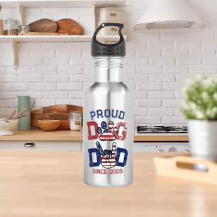 Botella De Agua Orgulloso perro Mascota estadounidense ama a papá