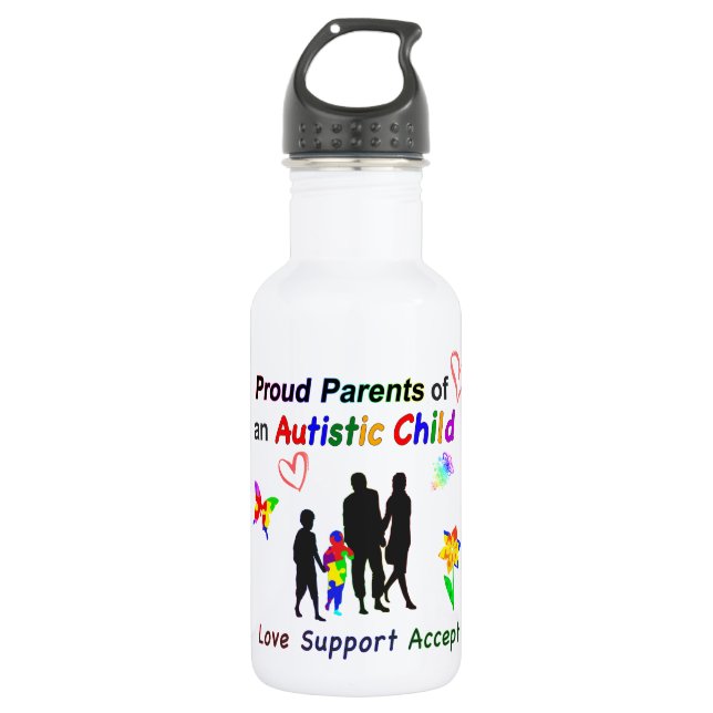 Botella De Agua Orgullosos padres de autismo (Anverso)