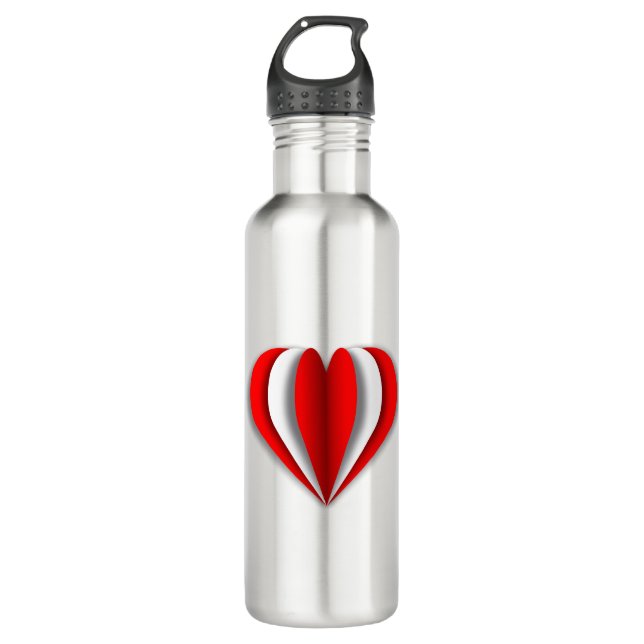 Botella De Agua Origami de corazón (Anverso)