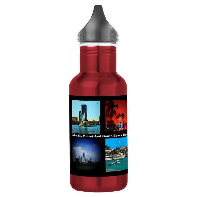 Botella De Agua Orlando, Miami, South Beach Collage (Izquierda)