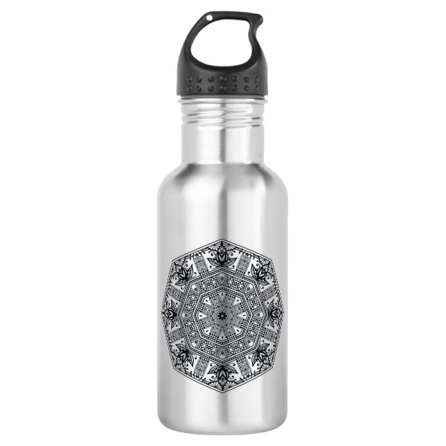 Botella De Agua Ornamento redondo de la mandala (Anverso)