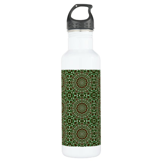 Botella De Agua Ornate Maximalist Groovy Navidades Mandala Patter (Anverso)