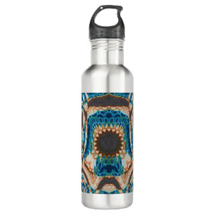 Botella De Agua Oro turquesa Sol Southwestern Art