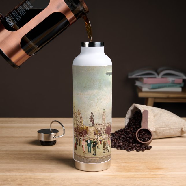 Botella De Agua Os Aliados, Oporto.1935 (Café)